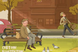 draw cartoon illustration for you