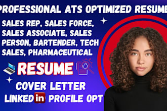 create a sales rep, bartender, sales force, sales associate, sales person resume