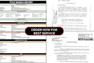 do property searches, chain of title report, title report