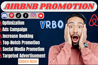 promote your airbnb booking listing, vrbo optimization listing to get booking