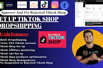 fix,setup,manage tik tok shop,tiktok dropshipping,manage tiktok shop ads auto ds