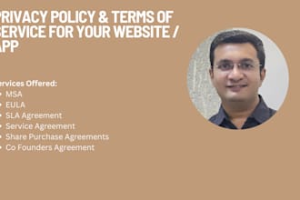 draft privacy policy and terms of service