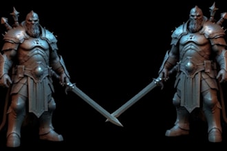 sculpt 3d warhammar 40k, dnd tabletop, 3d miniature, 3d model, 3d action figure