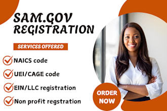 help with sam gov, non profit registration, naics code, uei cage code