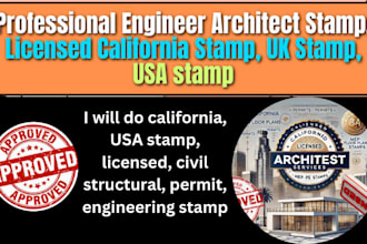 licensed civil, structural engineer, architect stamp, city permit in californ