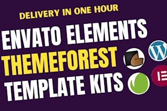 install, edit and customize elementor template kit in 1 hour