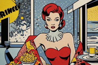 create a retro pop art roy lichtenstein style