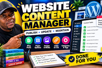 manage and publish content on your wordpress website