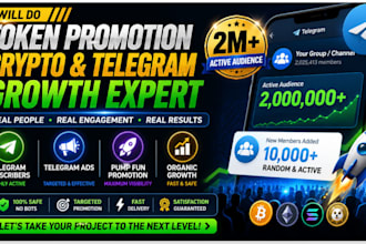do token promotion, crypto telegram subscribers, telegram ads pump fun promotion
