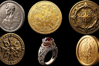 3d coin model, bas relief medallion, challenge coin model 3d coin pendant