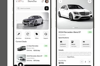 develop seamless car rental app, car listing app, car rental website