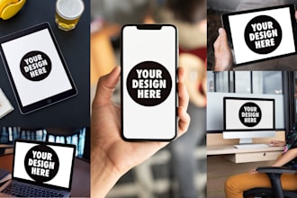 create 20 mockups of macbook iphone laptop apple watch device screen