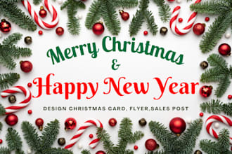 design christmas party flyer, card, sale post banner and holiday flyer design
