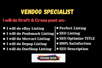 list and cross list products on each platform using vendoo