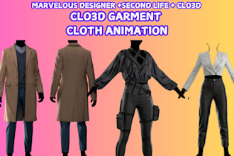 realistic unisex 3d second life model clothing animation 3d fashion 3d garment
