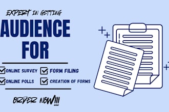 get 1000 respondents to fill online surveys form, polls, questionnaire