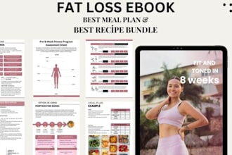 write replicate and design ebook related to health, fitness, nutrition, cookbook