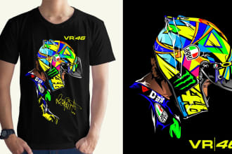 draw an eye catching cartoon t shirt design