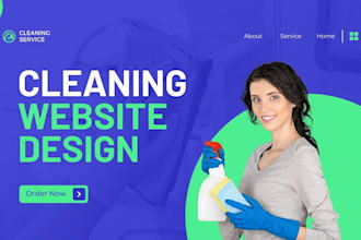 design office cleaning website, house cleaning website, cleaning service website