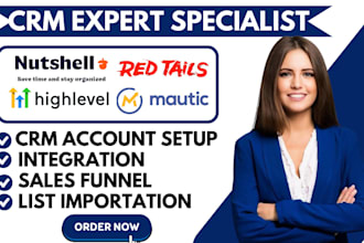 setup sales box crm red tail crm nutshell crm mautic gohighlevel automation va