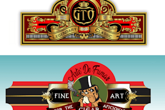 do cigar label, cigar logo, cigar band and cigar box design