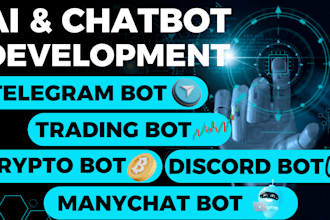 develop custom telegram bot, trading bot, crypto bot, telegram trading bot