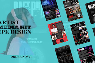 design electronic one sheet artist speaker social media author press kit epk