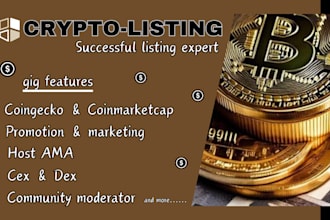 fast track token listing, coin listing on coinmarketcap, coingecko and  more