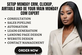 setup monday, monday CRM, clickup, airtable and be your main monday com expert