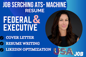 write a professional federal resume for USA jobs, ecp executive resume writing