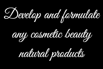 develop and formulate any cosmetic beauty natural products