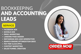 generate bookkeeping leads accounting leads bookkeeping landing page, website