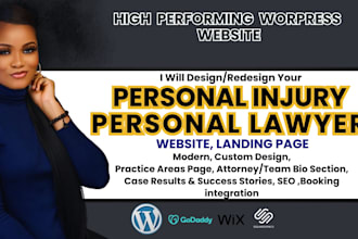 personal injury lawyer website, lawfirm, personal injury attorney, landing page