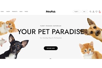 design pet shopify storedog and cat store pet products store pet website