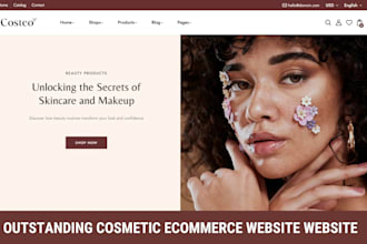 create cosmetic shopify website foundation eyeshadow lipstick ecommerce website