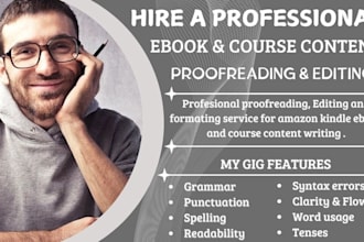 proofread and format your book or ebook ghostwriting, online course content
