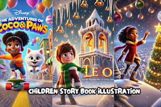 design children story book illustration, children book, story book, illustration