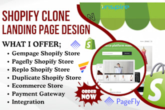 design, redesign, clone shopify landing page in replo pagefly gempages