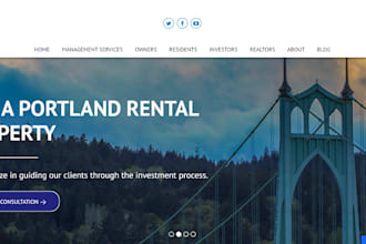 do real estate investor or property management website in wordpress or wix