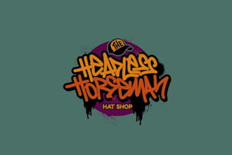 design graffiti street style headless horseman logo