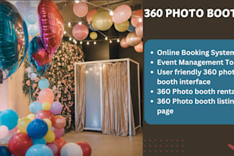 build party rental website, 360 photo booth, event rental with online bookings