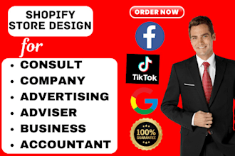 design consult company advertising adviser business accountant shopify website
