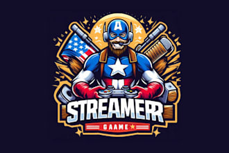 make unique vintage streamer gamer logo within two days