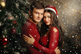 do a wonderful christmas couple portrait