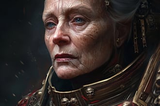 draw a stunning warhammer 40k character art