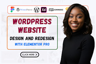 build responsive wordpress elementor website, elementor pro, woocommerce store