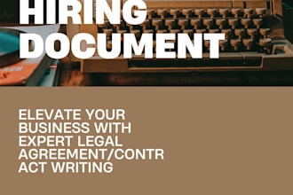 draft complete hiring documents, including contractor and employment agreements