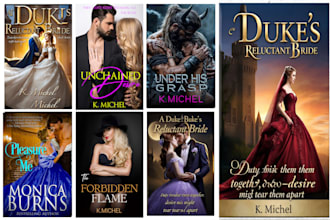 design historical romance book cover or ebook cover with ai