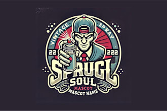 do awesome spray soul vintage logo for your company