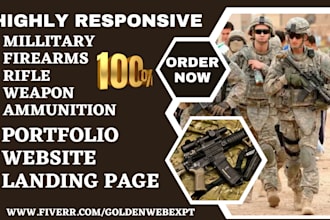 design millitary landing page ems firearms weapon rifle gun ammunition website